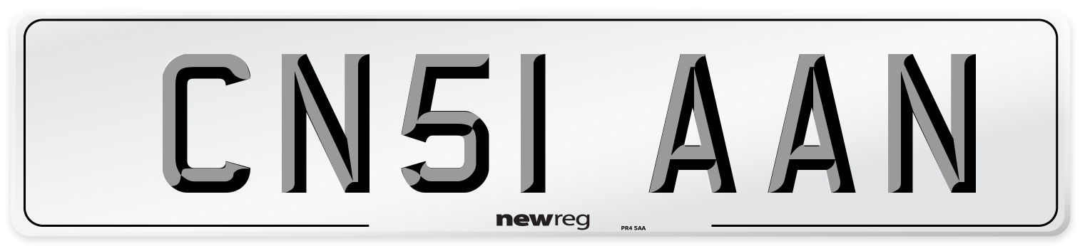 CN51 AAN Number Plate from New Reg